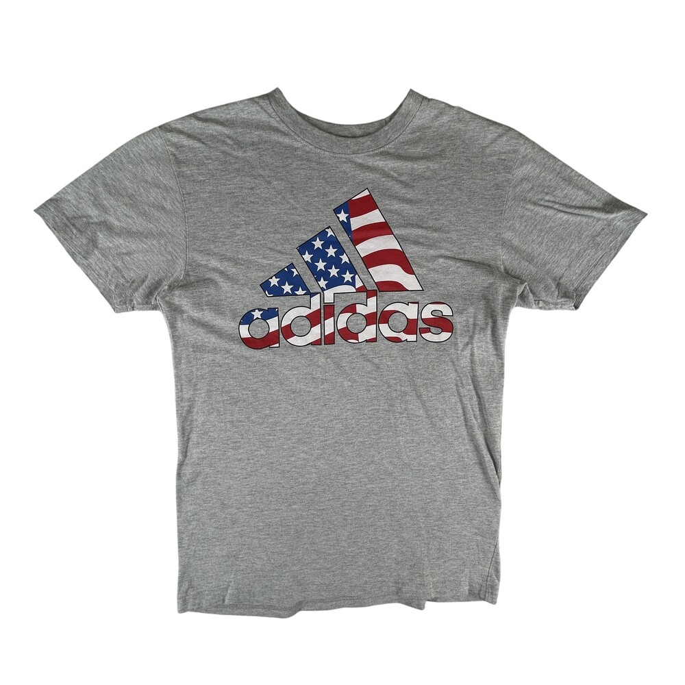 Adidas Shirt Mens Small USA Flag Golf Athletic Patriotic Tee T-Shirt Top